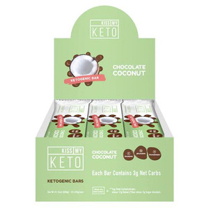 Kiss My Keto Ketogenic Bar Chocolate Coconut -- 12 Bars