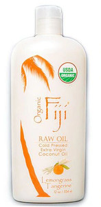 Organic Fiji Certified Organic Virgin Coconut Oil Lemongrass Tangerine -- 12 fl oz