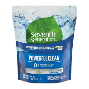 Seventh Generation Natural Dishwasher Detergent Packs Free & Clear -- 45 Packs
