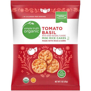 3 PACK of Simple Truth Organic Mini Rice Cakes Tomato Basil -- 3 oz