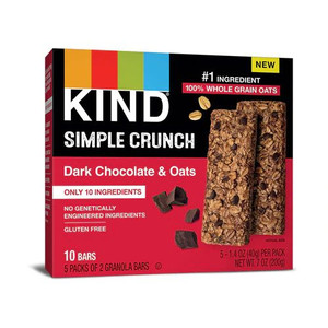 Kind Simple Crunch Granola Bar Dark Chocolate and Oats -- 5 Pack
