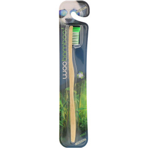 3 PACK of Woobamboo, Medium Adult Toothbrush, 1 Toothbrush