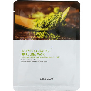 3 PACK of Biorace, Intense Hydrating Spirulina Mask, 1 Sheet, 0.84 fl oz (25 ml)