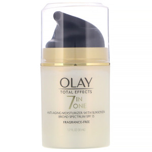 Olay, Total Effects, 7-in-One Anti-Aging Moisturizer with Sunscreen, SPF 15, Fragrance-Free, 1.7 fl oz (50 ml)
