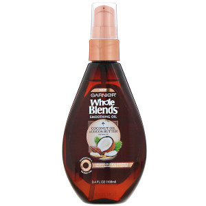 3 PACK of Garnier, Whole Blends, Coconut Oil & Cocoa Butter Smoothing Oil, 3.4 fl oz (100 ml)