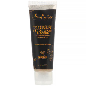 3 PACK of SheaMoisture, African Black Soap, Clarifying Facial Wash & Scrub,  4 oz (113 g)