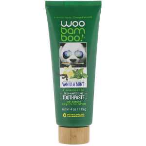3 PACK of Woobamboo, Eco-Awesome Toothpaste, Fluoride-Free, Vanilla Mint, 4 oz (113 g)