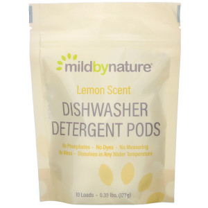 3 PACK of Mild By Nature, Automatic Dishwashing Detergent Pods, Lemon Scent, 10 Loads, 0.39 lbs, 6.24 oz (177 g)