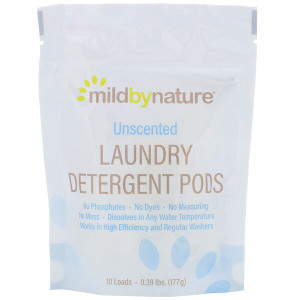 3 PACK of Mild By Nature, Laundry Detergent Pods, Unscented, 10 Loads, 0.39 lbs (177 g)