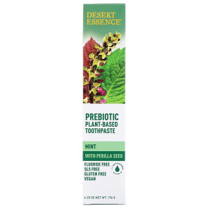 3 PACK of Desert Essence, Prebiotic, Plant-Based Toothpaste, Mint, 6.25 oz (176 g)