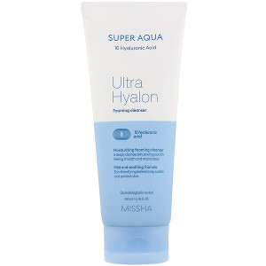 3 PACK of Missha, Super Aqua Ultra Hyalon Foaming Cleanser, 6.76 fl oz (200 ml)