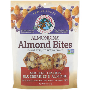 3 PACK of Almondina, Almond Bites, Ancient Grains Blueberries & Almonds, 5 oz (142 g)