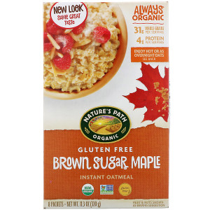 Natures Path, Organic Instant Oatmeal, Brown Sugar Maple, 8 Packets, 11.3 oz (320 g)