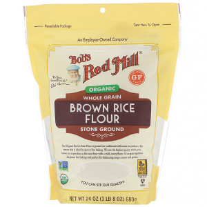 3 PACK of Bobs Red Mill, Organic Brown Rice Flour, Whole Grain, 24 oz (680 g)