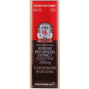 Cheong Kwan Jang, Korean Red Ginseng Extract Everytime, 2000 mg, 10 Sticks, 0.34 fl oz (10 ml) Each