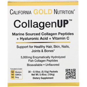 <img alt="California Gold Nutrition, CollagenUp, Marine Collagen + Hyaluronic Acid + Vitamin C, Unflavored, 30 Packets, 0.18 oz (5.15 g) Each" title="California Gold Nutrition, CollagenUp, Marine Collagen + Hyaluronic Acid + Vitamin C, Unflavored, 30 Packets, 0.18 oz (5.15 g) Each,898220013111"