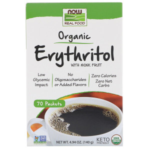 Now Foods, Real Food, Organic Erythritol with Monk Fruit, 70 Packets