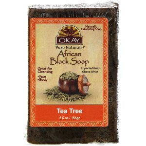 3 PACK of Okay, African Black Soap, Tea Tree, 5.5 oz (156 g)