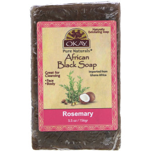 3 PACK of Okay, African Black Soap, Rosemary, 5.5 oz (156 g)