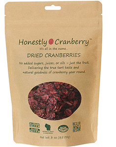 3 PACK of Honestly Cranberry Dried Cranberries Unsweetened -- 3 oz