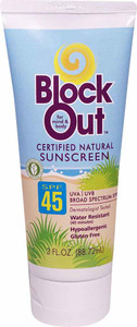3 PACK of Block Island BlockOut Certified Natural Sunscreen 45 SPF -- 3 fl oz
