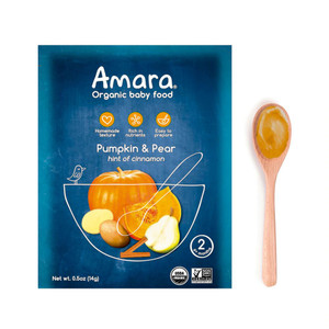 3 PACK of Amara Organic Baby Food Pumpkin & Pear -- 5 Pouches