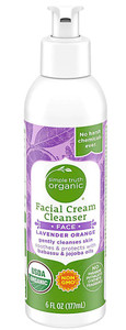 3 PACK of Simple Truth Organic Facial Cream Cleanser Lavender Orange -- 6 fl oz