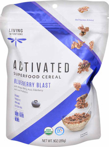 3 PACK of Living Intentions Organic Activated Superfood Cereal Blueberry Blast -- 9 oz