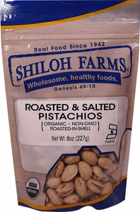 3 PACK of Shiloh Farms Organic Pistachios Roasted & Salted -- 8 oz