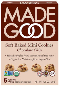 3 PACK of MadeGood Soft Baked Mini Cookies Chocolate Chip -- 5 Pack