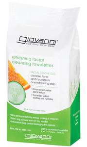 3 PACK of Giovanni Facial Cleansing Towelettes - Refreshing Citrus and Cucumber -- 30 Towelettes