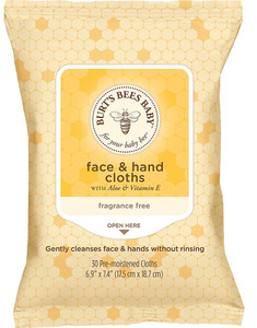 3 PACK of Burt's Bees Baby Face & Hand Cloths Unscented Cleansing Wipes -- 1 Package