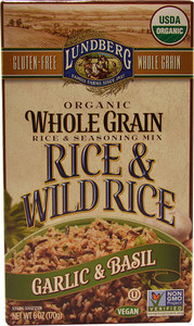 3 PACK of Lundberg Organic Whole Grain Rice & Wild Rice Garlic & Basil -- 6 oz