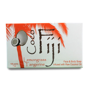 Organic Fiji, Organic Face and Body Coconut Oil Soap Bar, Lemongrass Tangerine, 7 oz (198 g) (Discontinued Item)