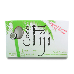 Organic Fiji, Organic Face and Body Coconut Oil Soap Bar, Tea Tree Spearmint, 7 oz (198 g) (Discontinued Item)