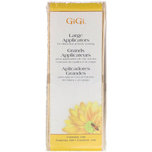 3 PACK of Gigi Spa, Large Applicators for Bikini Line & Body Waxing, 100 Large Applicators