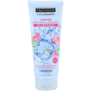 3 PACK of Freeman Beauty, Feeling Beautiful, Hydrating Gel Cream Mask, Glacier Water + Pink Peony, 6 fl oz (175 ml)