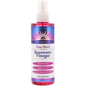 Heritage Store, Rosewater Vinegar, Rose Petals, 8 fl oz (237 ml)