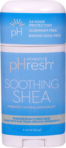 3 PACK of Honestly pHresh Prebiotic Natural Deodorant Soothing Shea -- 2.25 oz
