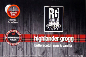 3 PACK of Rooted Grounds Single Serve K-Cups Coffee Highlander Grogg -- 12 K-Cups