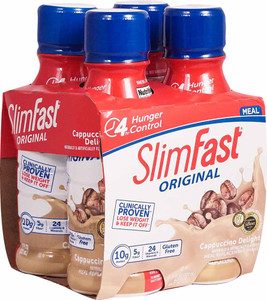3 PACK of SlimFast Original RTD Meal Replacement Shake Cappuccino Delight -- 4 Bottles