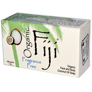 Organic Fiji, Organic Face and Body Coconut Oil Soap Bar, Fragrance Free, 7 oz (198 g) (Discontinued Item)