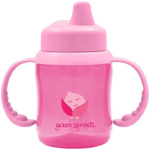 3 PACK of Green Sprouts Non-Spill Sippy Cup Pink -- 1 Cup