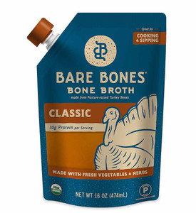 3 PACK of Bare Bones Bone Broth Paleo Organic Turkey -- 16 fl oz