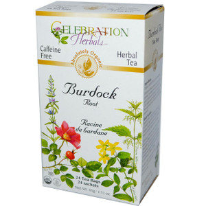 3 PACK of Celebration Herbals Organic Burdock Root Tea Caffeine Free -- 24 Herbal Tea Bags