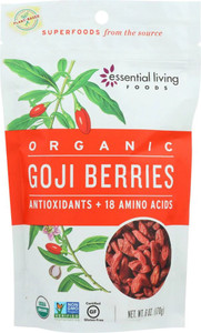 3 PACK of Essential Living Foods Organic Goji Berries -- 6 oz