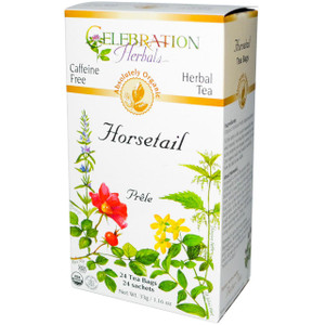 3 PACK of Celebration Herbals Organic Horsetail Tea Caffeine Free -- 24 Herbal Tea Bags