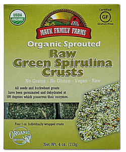3 PACK of Mauk Family Farms Organic Sprouted Raw Crusts Green Spirulina -- 4 oz