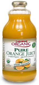 3 PACK of Lakewood Organic Pure Juice Fresh Pressed Orange -- 32 fl oz