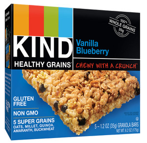 3 PACK of Kind Healthy Grains Granola Bars Gluten Free Vanilla Blueberry -- 5 Bars